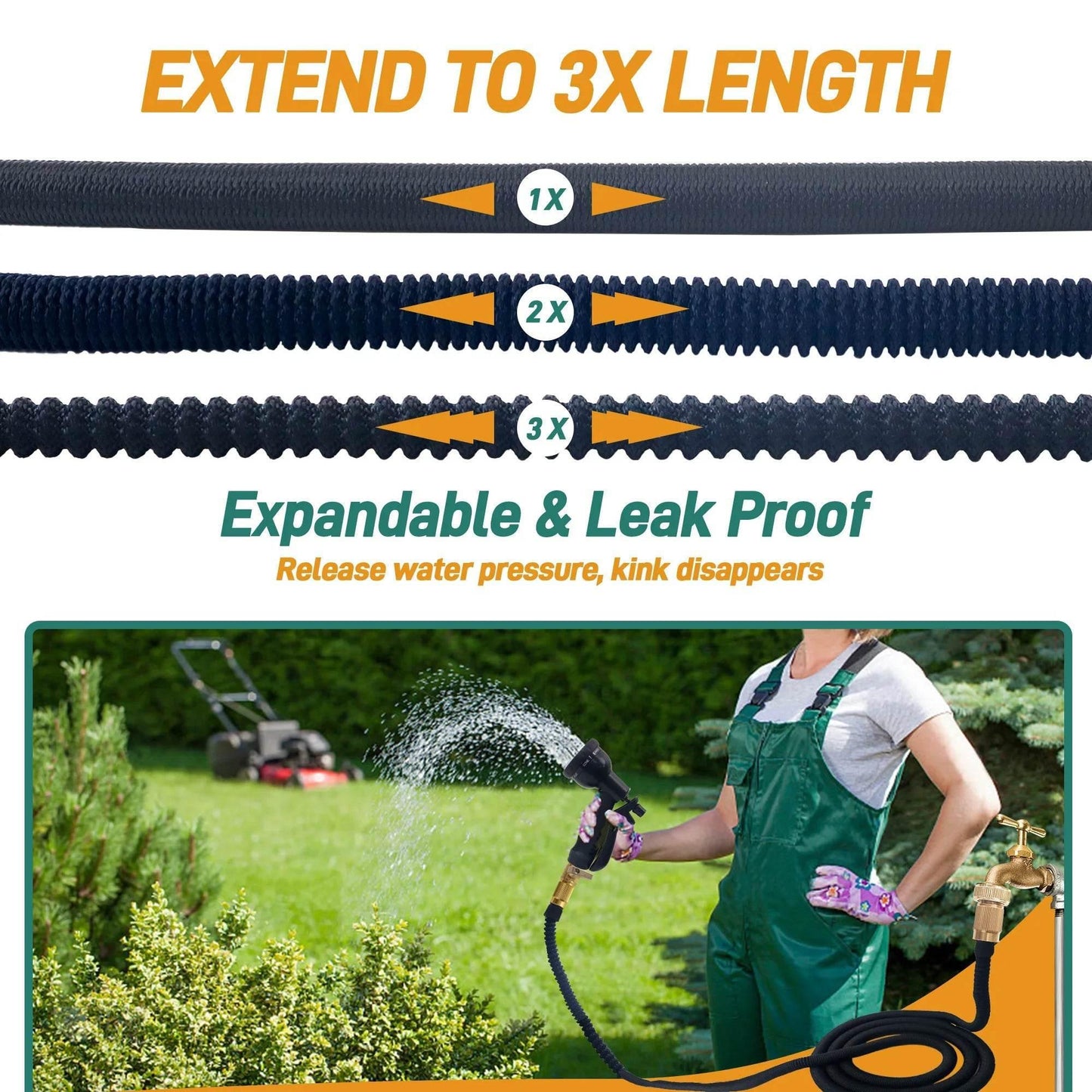 Expandable 100ft Garden Hose with Nozzle - My Store