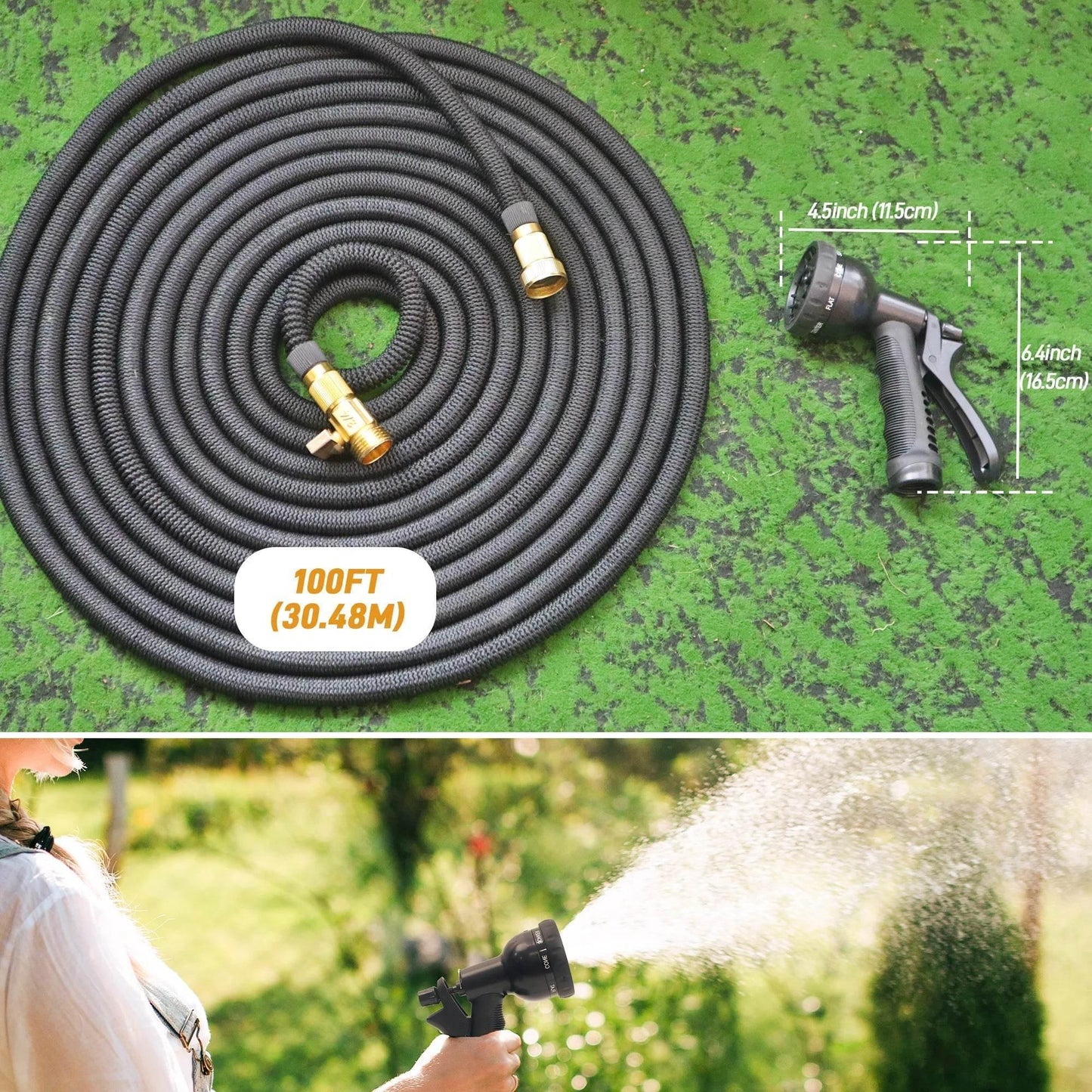 Expandable 100ft Garden Hose with Nozzle - My Store