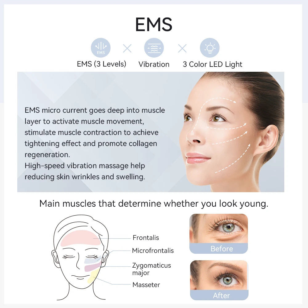 Advanced EMS Facial Massager for Skin Rejuvenation and Face Lifting