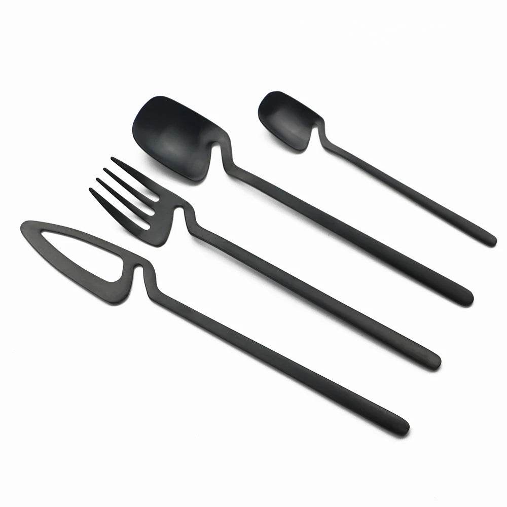 32-Piece Matte black Cutlery Set for Modern Dining | Stainless steel - My Store