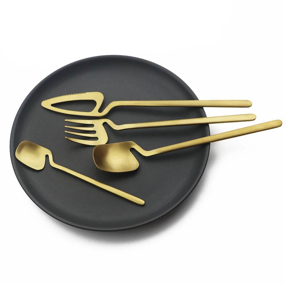 32-Piece Matte black Cutlery Set for Modern Dining | Stainless steel - My Store