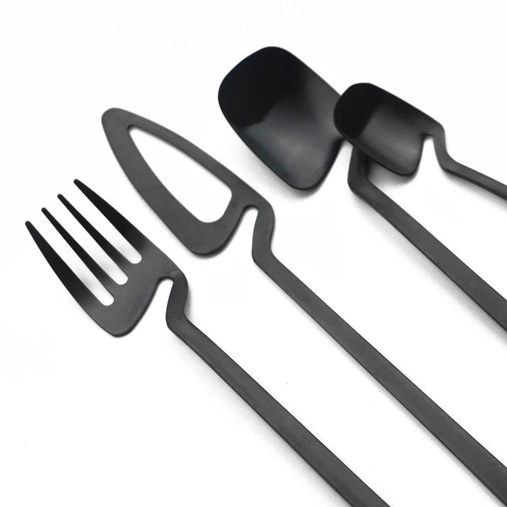 32-Piece Matte black Cutlery Set for Modern Dining | Stainless steel - My Store