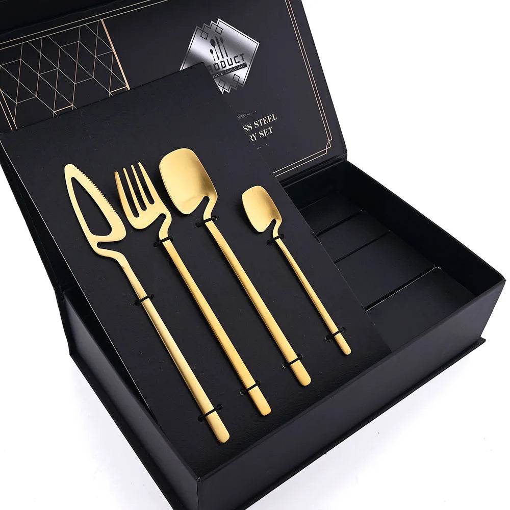 32-Piece Matte black Cutlery Set for Modern Dining | Stainless steel - My Store