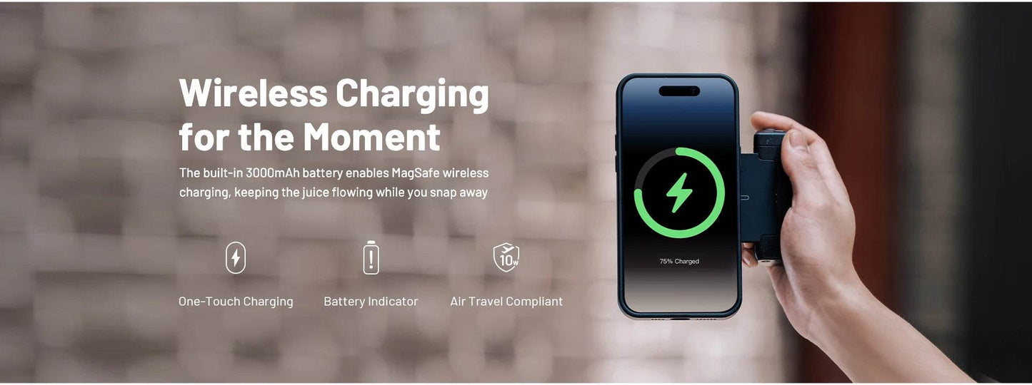 MagCam Grip: Wireless Charging Phone Grip with Magnetic Fill Light and Bluetooth Remote - My Store
