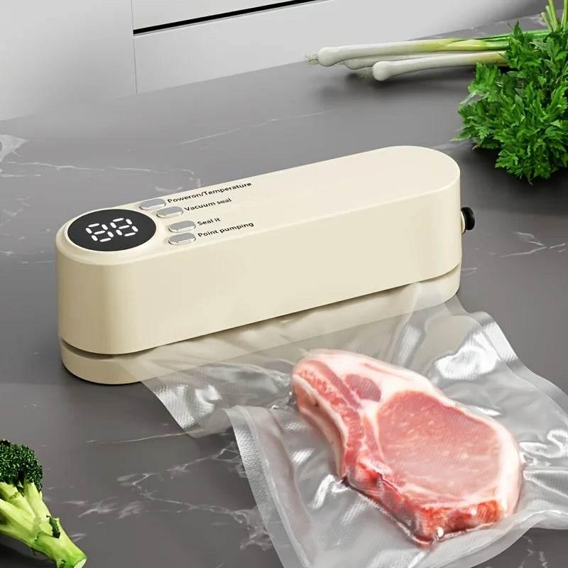 1pc Automatic Food Sealer,Portable Wireless Vacuum Sealer With Snack Bag Sealing,External Suction & Inflation,Without Battery - My Store