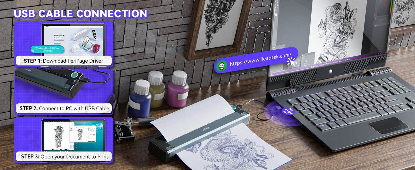 PeriPage P90 Tattoo Stencil Printer – Wireless Thermal Solution - My Store