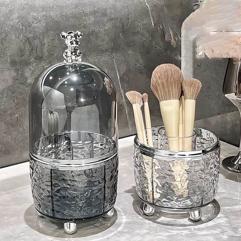 Dustproof Makeup Brush Organizer: 360 Rotating Vanity Holder - My Store
