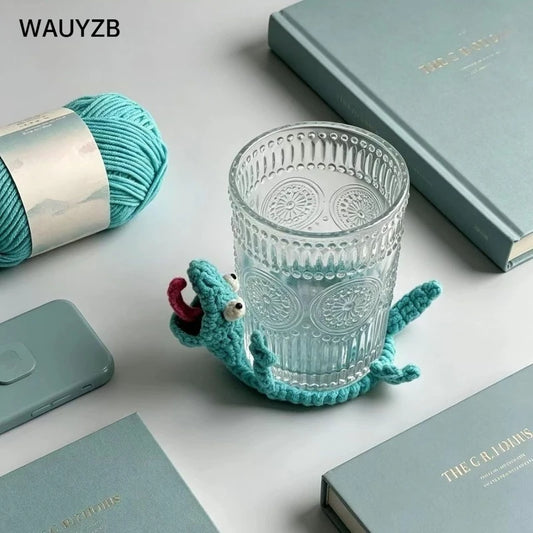 Handwoven Crochet Animal Cup Coaster - Cute 3D Desk Decor & Tea Mat