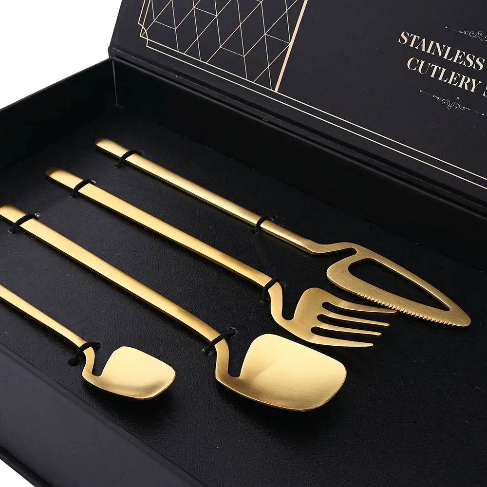 32-Piece Matte black Cutlery Set for Modern Dining | Stainless steel - My Store