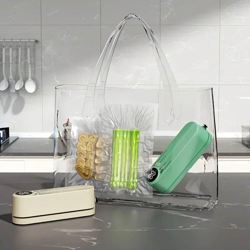 1pc Automatic Food Sealer,Portable Wireless Vacuum Sealer With Snack Bag Sealing,External Suction & Inflation,Without Battery - My Store