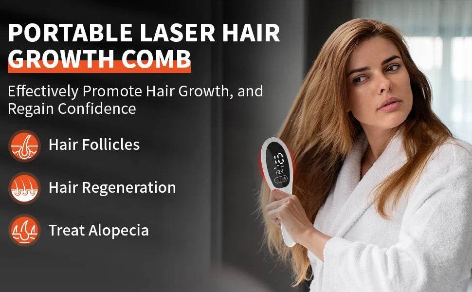 Infrared Laser Hair Therapy Comb with massage -Promotes Hair Growth - My Store