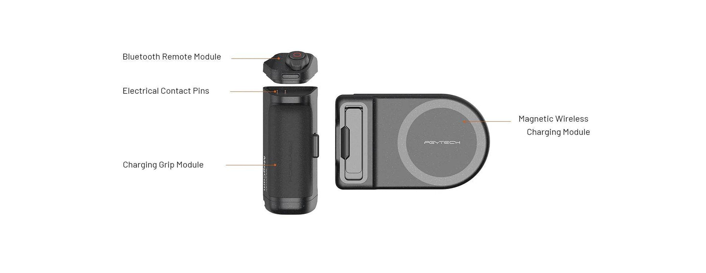 MagCam Grip: Wireless Charging Phone Grip with Magnetic Fill Light and Bluetooth Remote - My Store