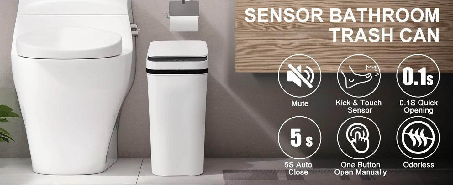 2 Pack 12L Motion Sensor Automatic Trash Cans for Bathroom and Bedroom - My Store