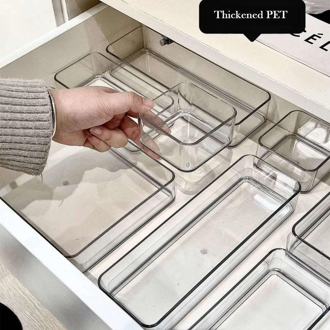 Clear Plastic Drawer Organizers Set for Bathroom, Vanity, and Kitchen Storage - My Store
