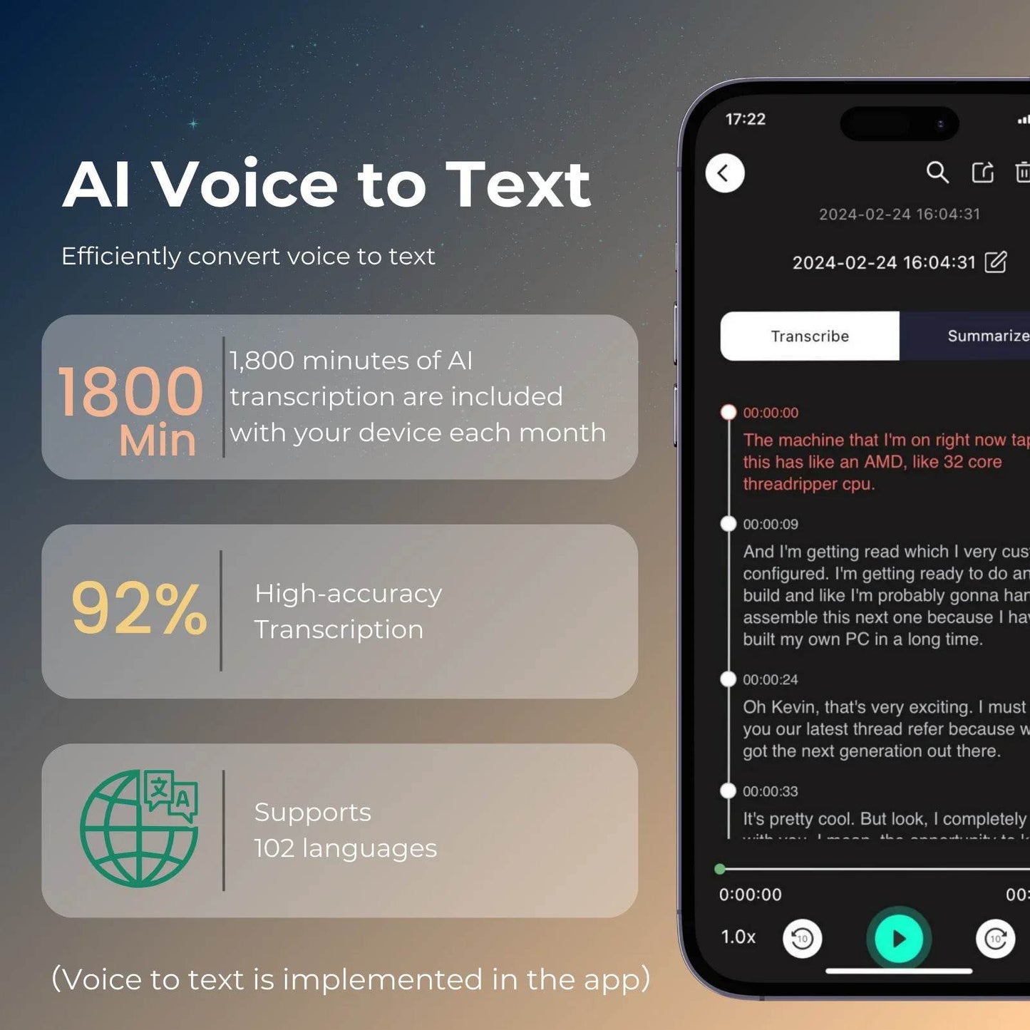 AI Voice Recorder with Transcription, Translation, Summary, Mind Mapping - My Store