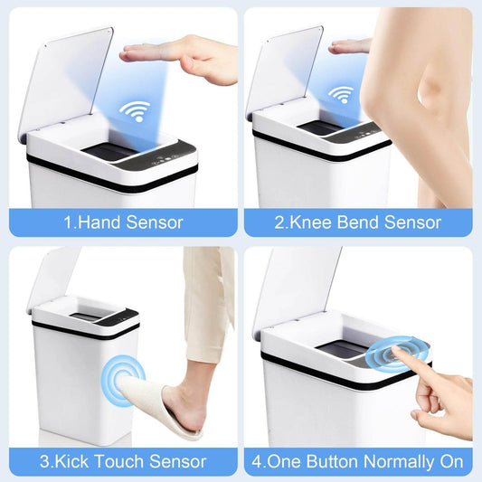 2 Pack 12L Motion Sensor Automatic Trash Cans for Bathroom and Bedroom - My Store