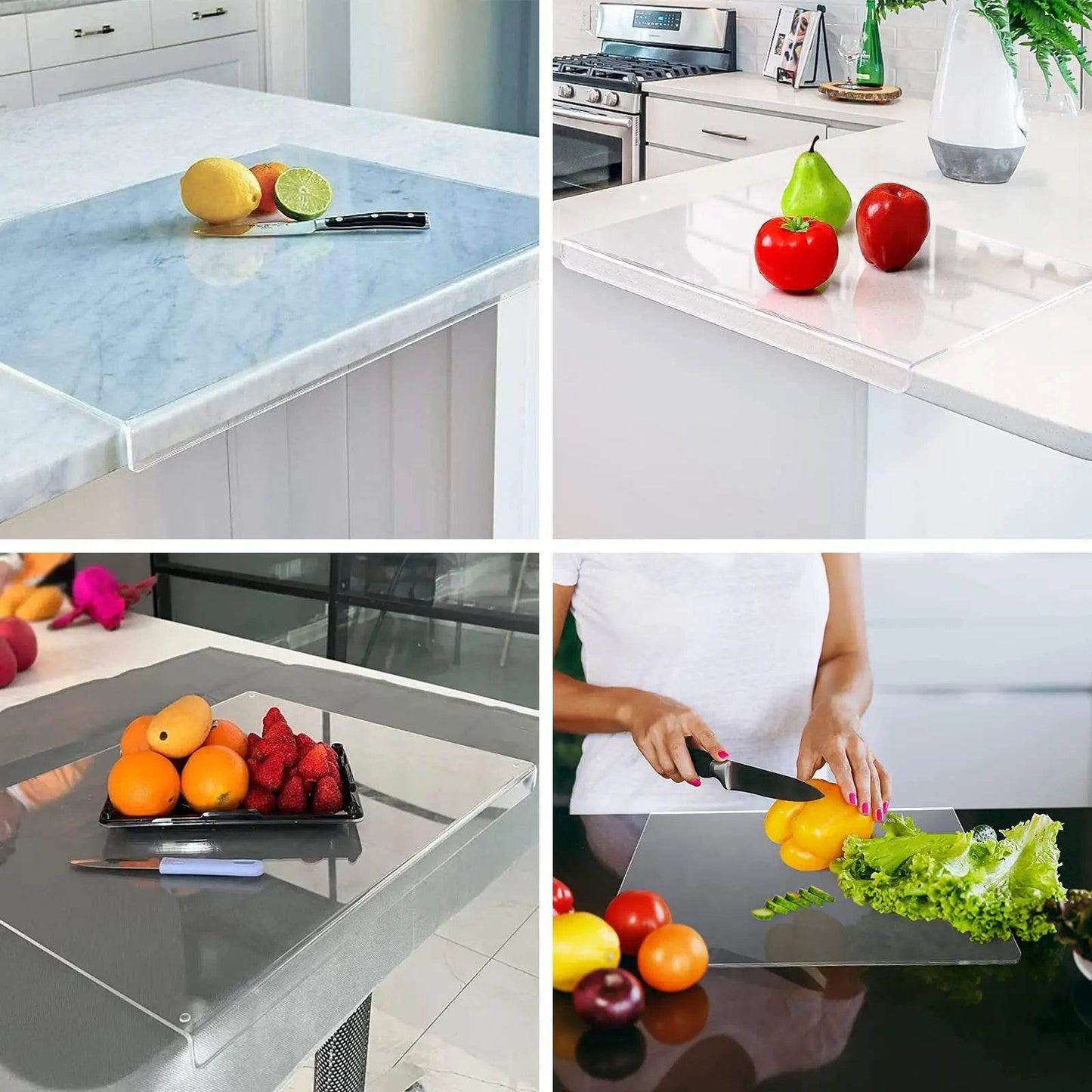 Acrylic Transparent Cutting Board – Slip-Resistant Kitchen Chopping Countertop Protector - My Store