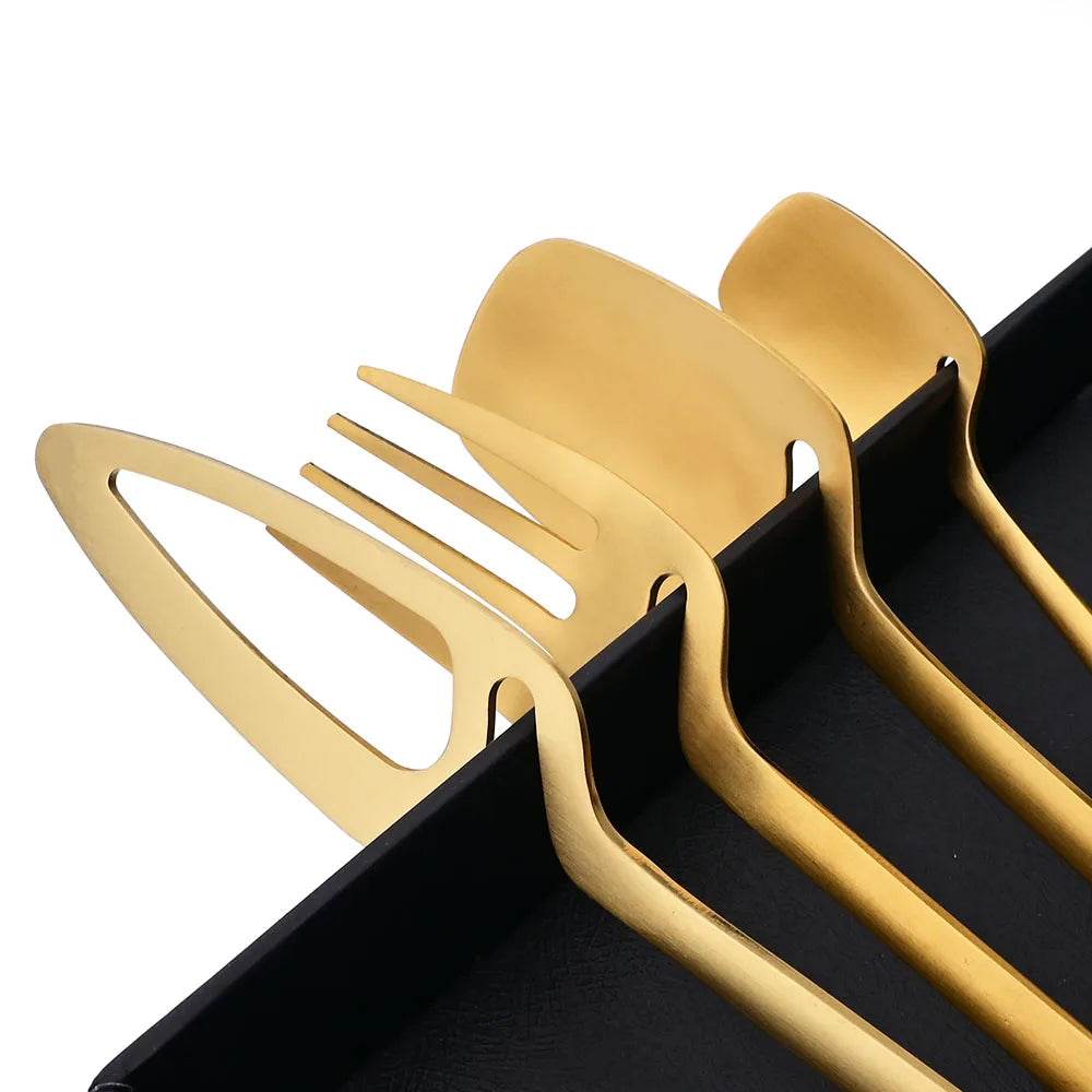 32-Piece Matte black Cutlery Set for Modern Dining | Stainless steel - My Store