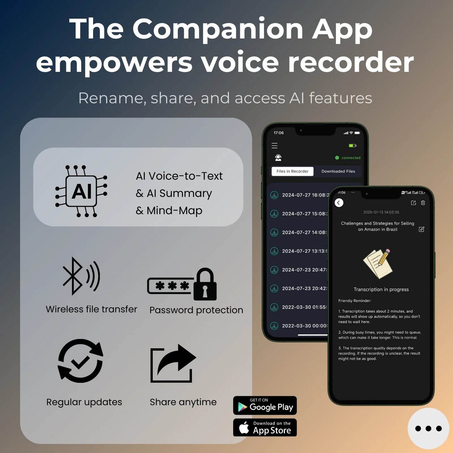 AI Voice Recorder with Transcription, Translation, Summary, Mind Mapping - My Store