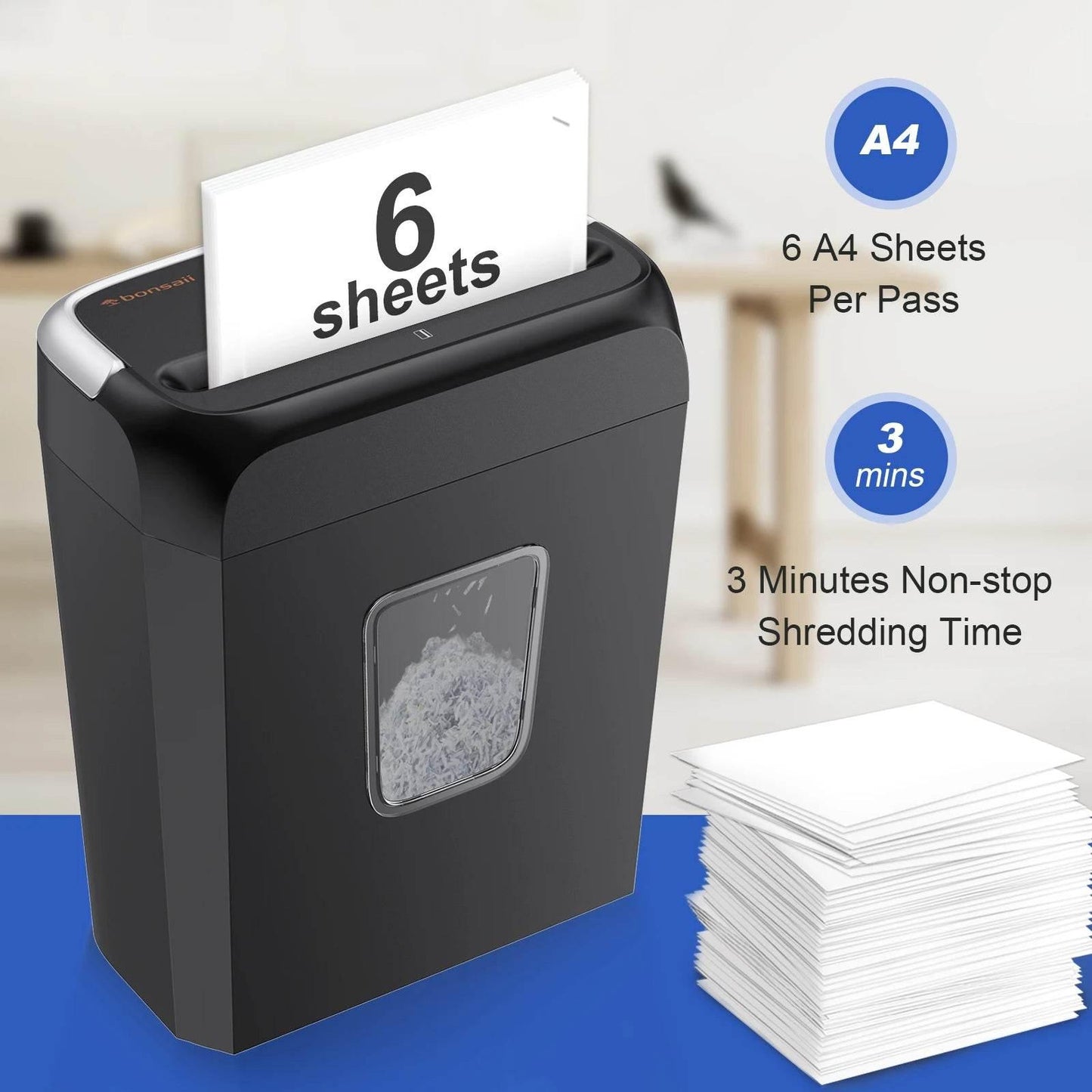 6-Sheet Cross Cut Paper Shredder - My Store
