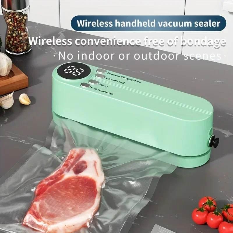 1pc Automatic Food Sealer,Portable Wireless Vacuum Sealer With Snack Bag Sealing,External Suction & Inflation,Without Battery - My Store