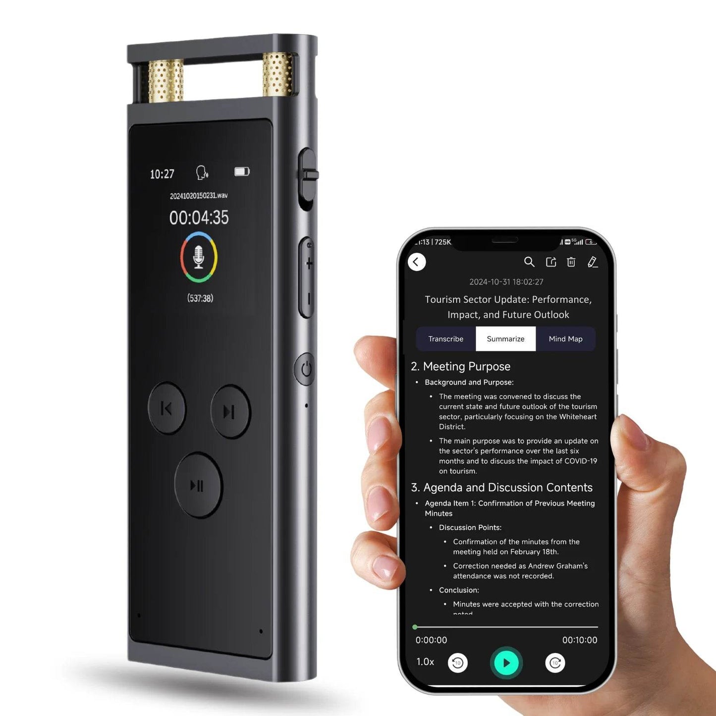 AI Voice Recorder with Transcription, Translation, Summary, Mind Mapping - My Store
