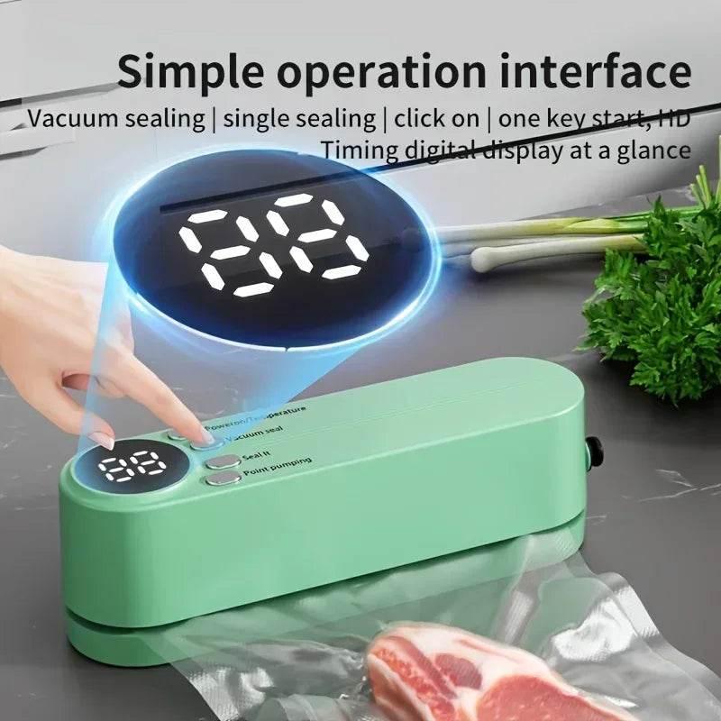 1pc Automatic Food Sealer,Portable Wireless Vacuum Sealer With Snack Bag Sealing,External Suction & Inflation,Without Battery - My Store