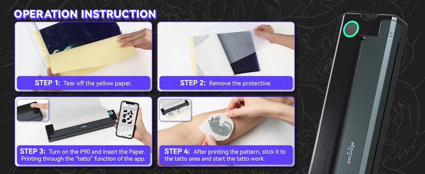 PeriPage P90 Tattoo Stencil Printer – Wireless Thermal Solution - My Store