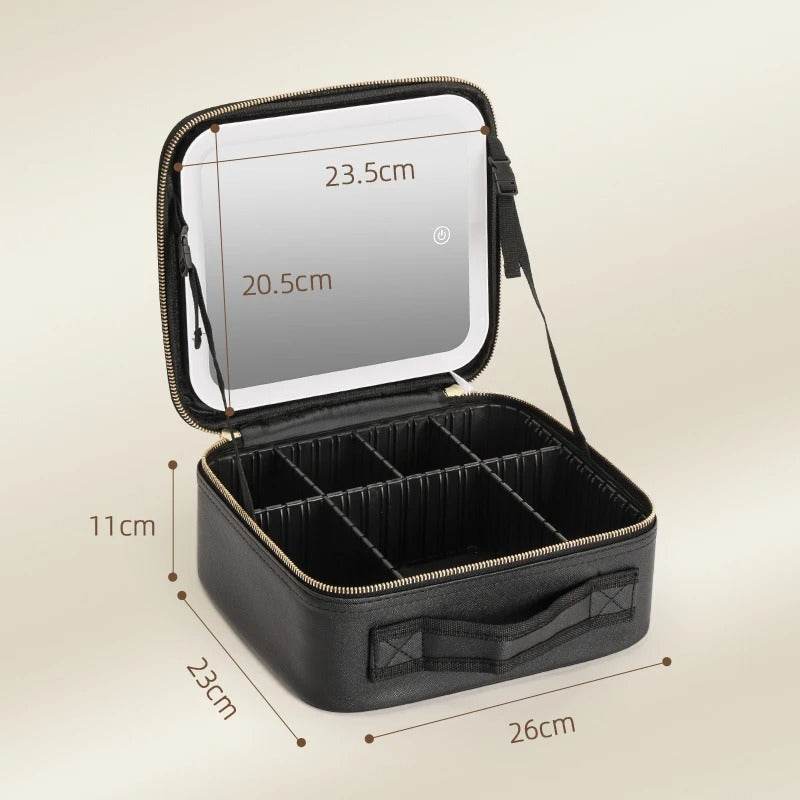 Travel-Friendly Makeup Organizer with Adjustable Mirror Light - My Store