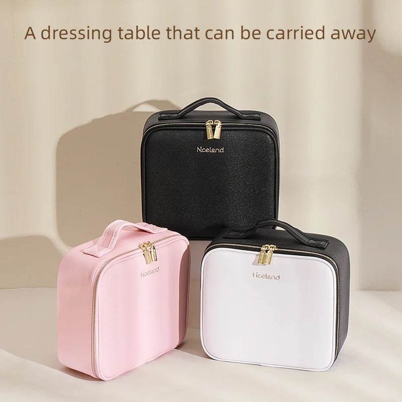 Travel-Friendly Makeup Organizer with Adjustable Mirror Light - My Store