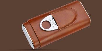 Cedar Wood Lined Cigar Travel Case with Humidor and Cutter - My Store