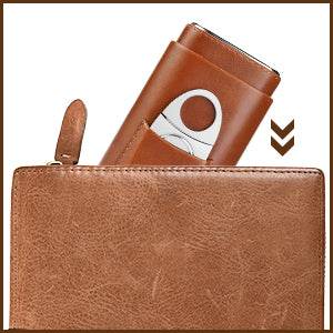 Cedar Wood Lined Cigar Travel Case with Humidor and Cutter - My Store