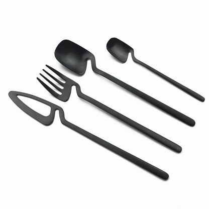 32-Piece Matte black Cutlery Set for Modern Dining | Stainless steel - My Store