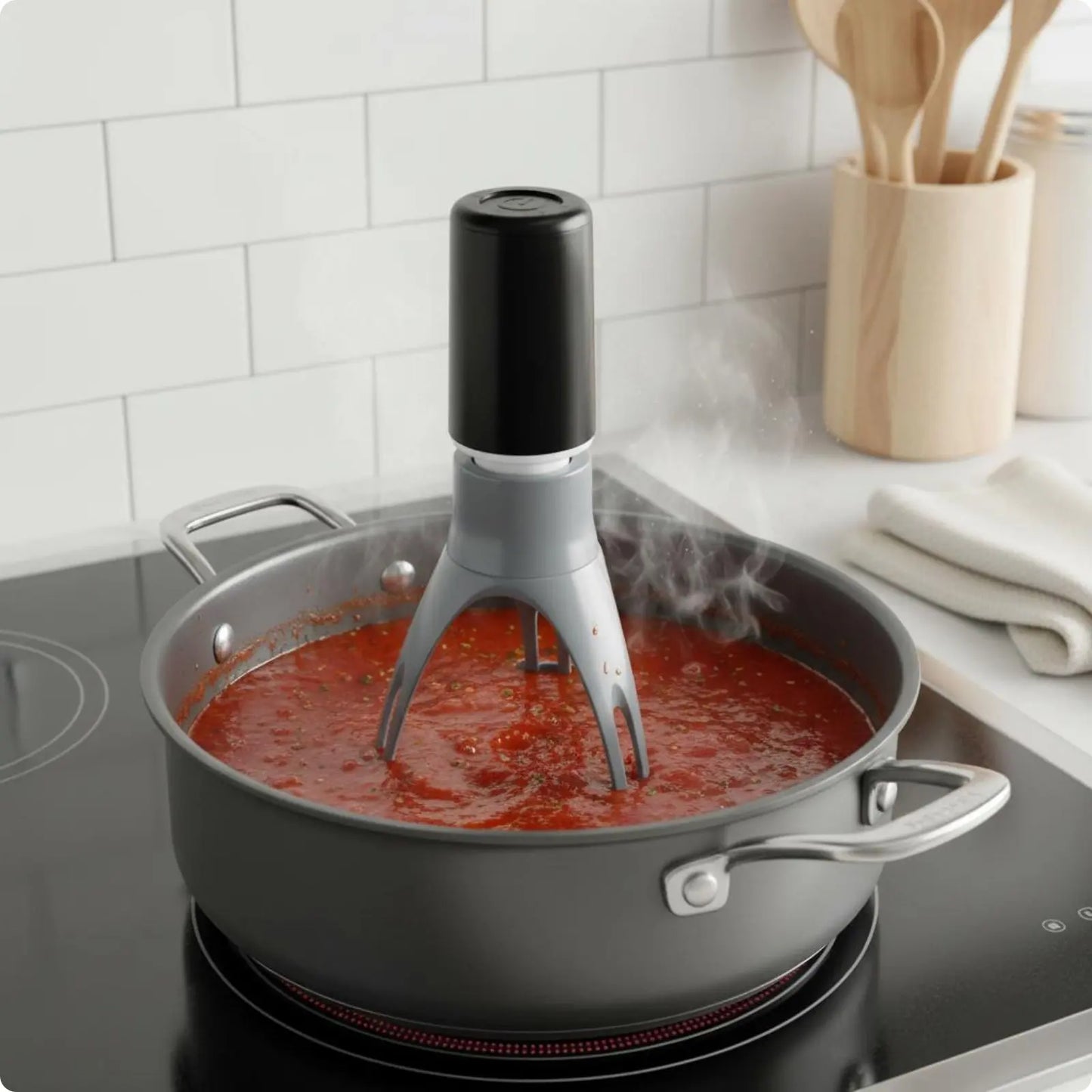 Hands-Free Automatic Pan Stirrer - Three-Leg Self-Stirring Tool for Soup, Sauce & Gravy