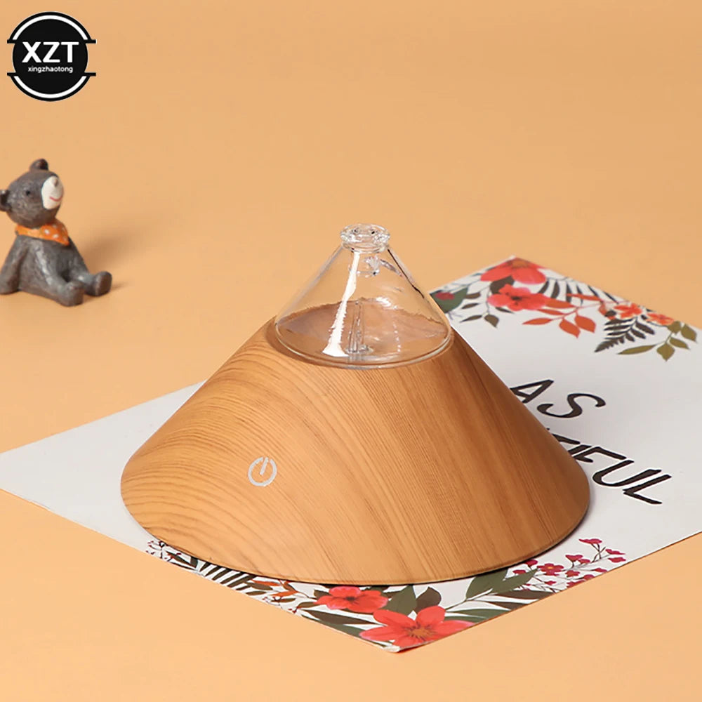 Waterless Essential Oil Nebulizer - Pure Aroma Diffuser Glass & Wood Grain - Professional Nebulizing Aromatherapy Machine for Hotel Scent, Home & Office - USB Powered Anion Air Purifier - No Water/Heat Needed