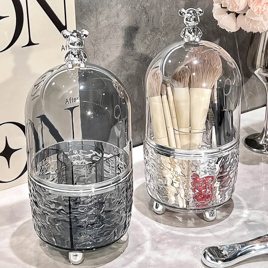 Dustproof Makeup Brushes Organizer: 360 Rotating Vanity Holder for Brushes, Lipsticks &amp; Eye Shadows - My Store