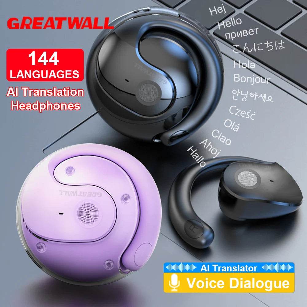 GreatWall AI Real-Time Translation Wireless Bluetooth Earphones - My Store