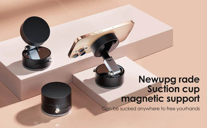 Vacuum Suction Cup Magnetic Phone Holder Stand Portable Foldable Mount For iPhone 16 15 14 13 12 Multi-function Car Accessories - My Store