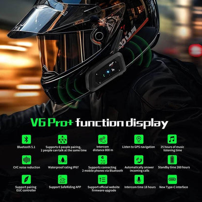 EJEAS V6PRO+ Multi-Rider Bluetooth Motorcycle Intercom System - My Store