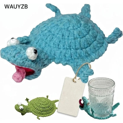 Handwoven Crochet Animal Cup Coaster - Cute 3D Desk Decor & Tea Mat