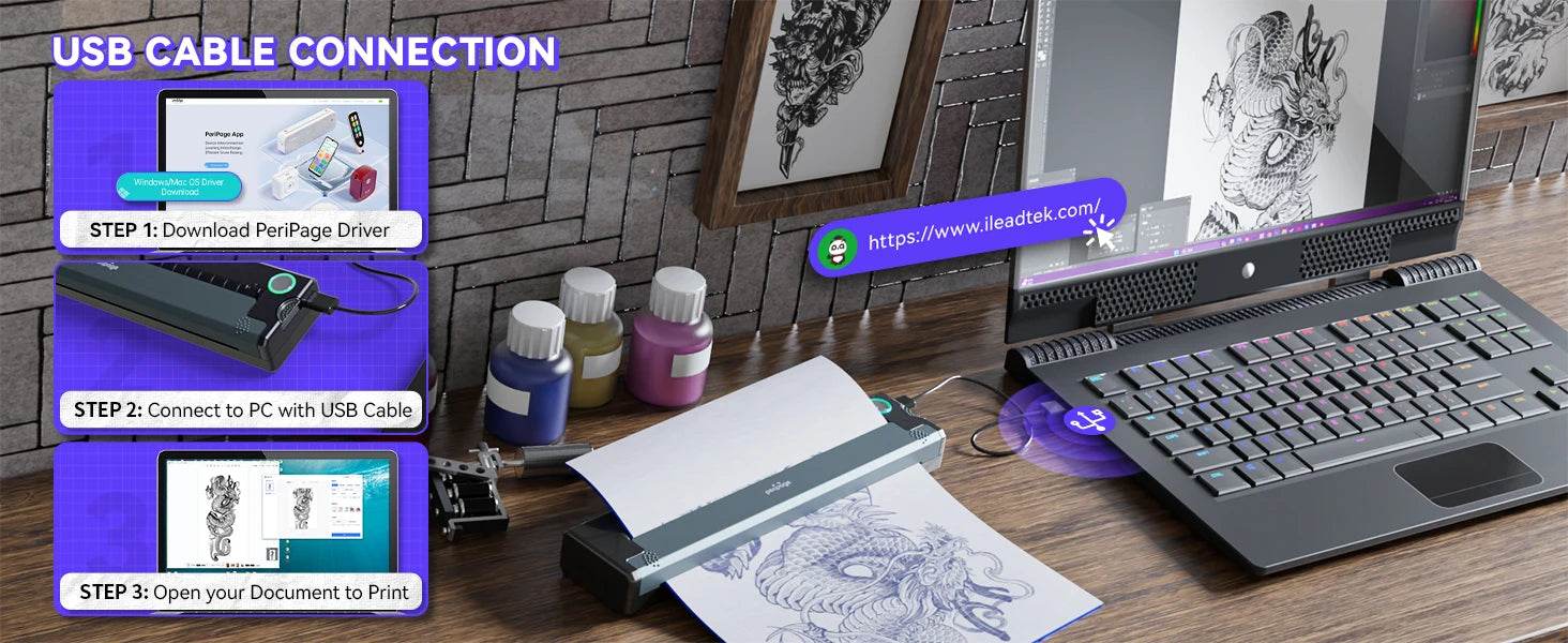 PeriPage P90 Tattoo Stencil Printer – Wireless Thermal Solution - My Store