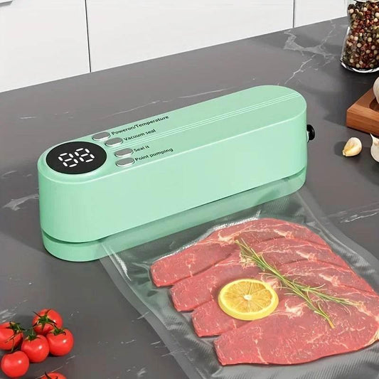 1pc Automatic Food Sealer,Portable Wireless Vacuum Sealer With Snack Bag Sealing,External Suction & Inflation,Without Battery - My Store