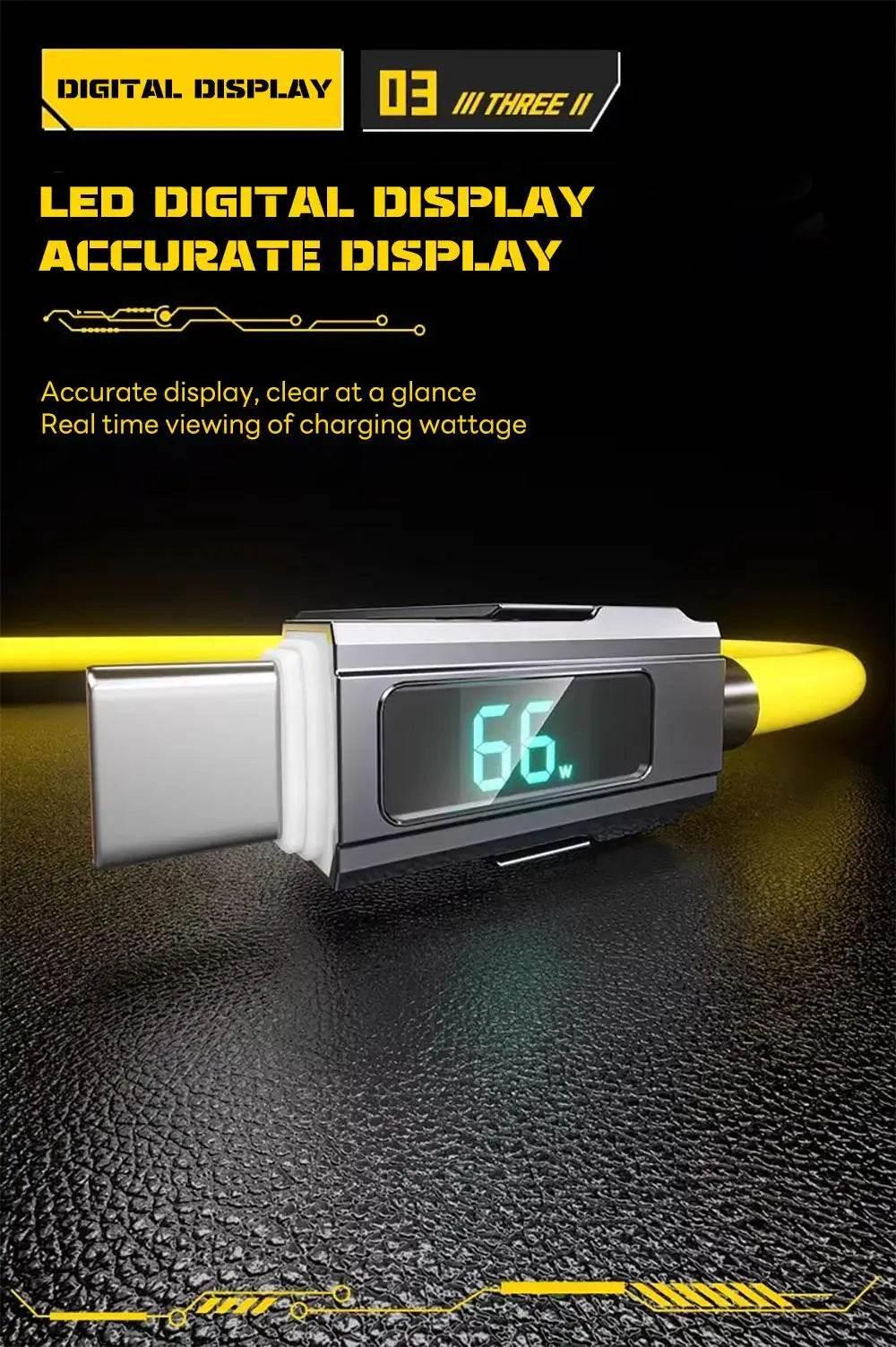 4-in-1 Fast Charging Cable For iPhone 16 15 14 13 12 Pro Max iPad LED Display Silicone Data Sync Cable For Samsung S24 S23 Ultra - My Store