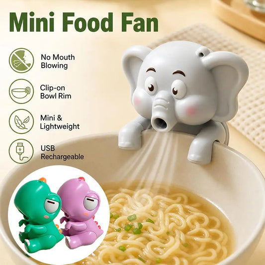 Hands-Free Elephant Bowl Cooling Fan - Clip-On USB Rechargeable Food Cooler