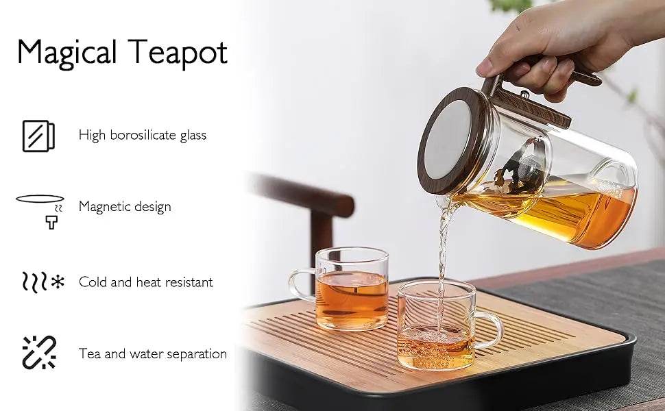 Glass Tea Pot with Infuser - One push-button operation - My Store