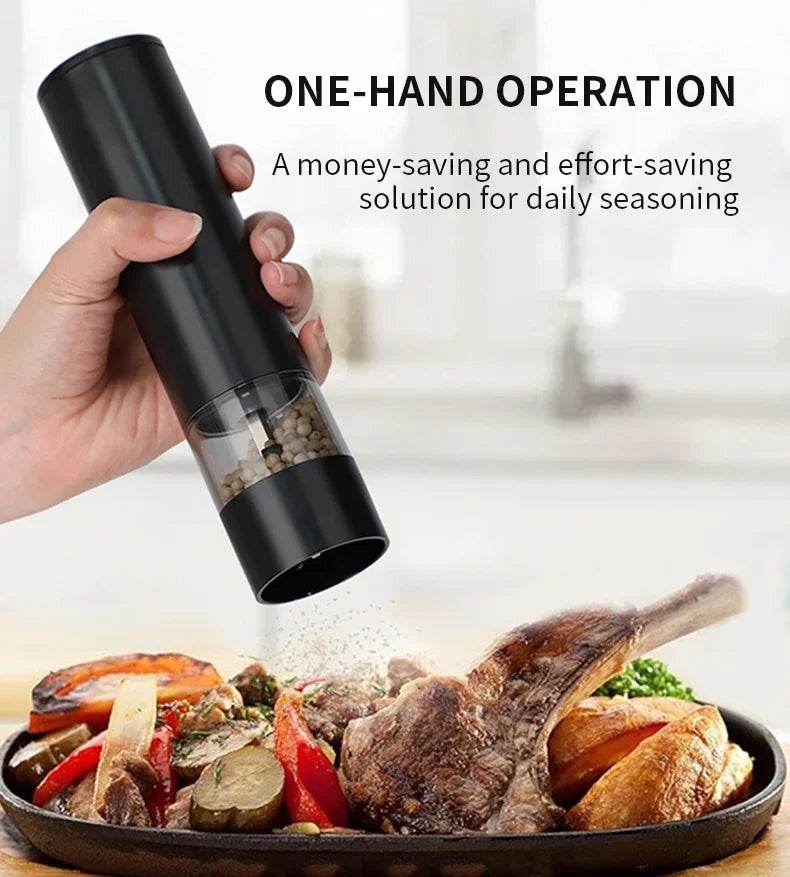 Electric Salt and Pepper Grinder with Adjustable Coarseness for Effortless Seasoning - Mostpicked