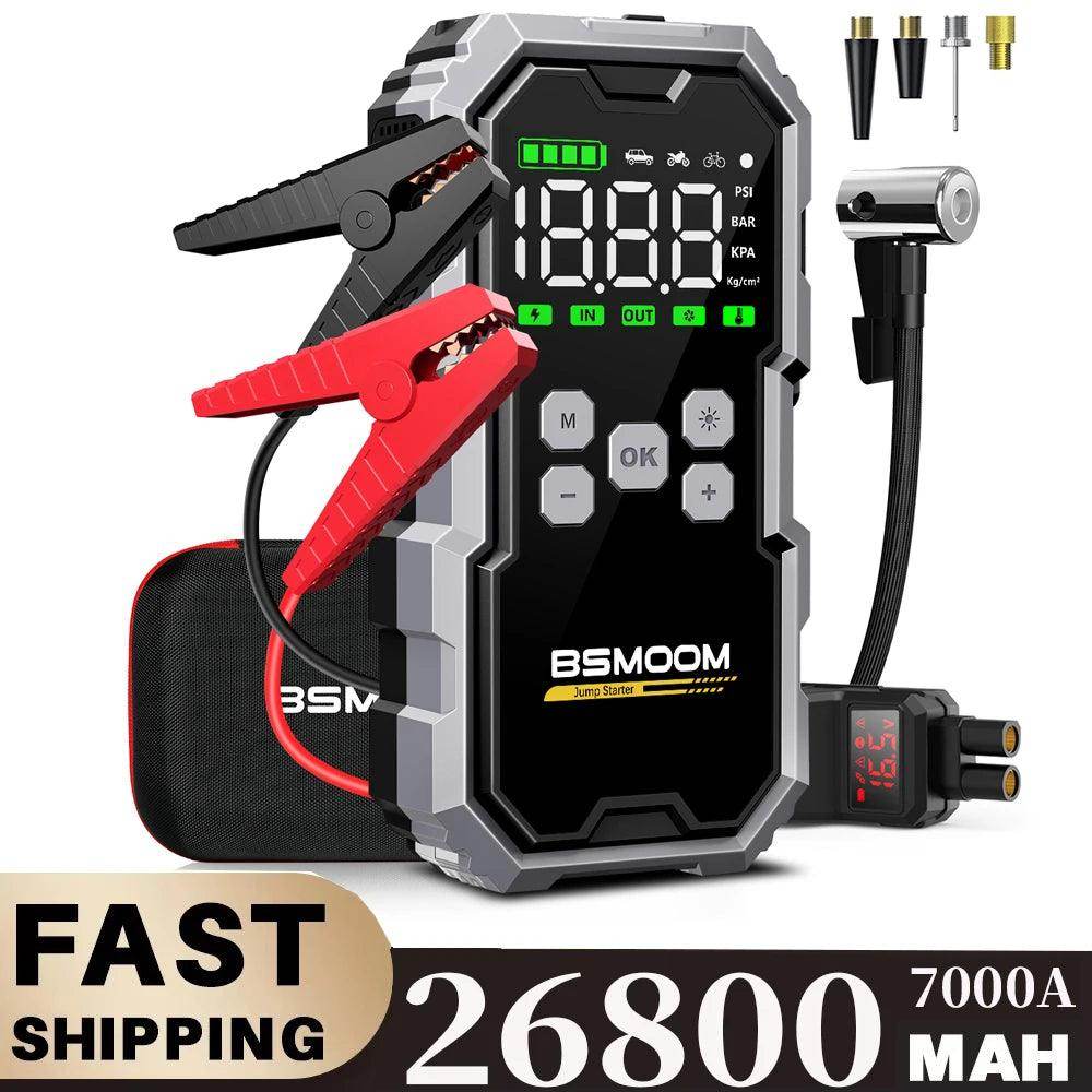 Portable 7000A Car Jump Starter and 150PSI Air Pump - My Store