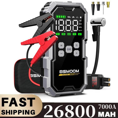 Portable 7000A Car Jump Starter and 150PSI Air Pump - My Store