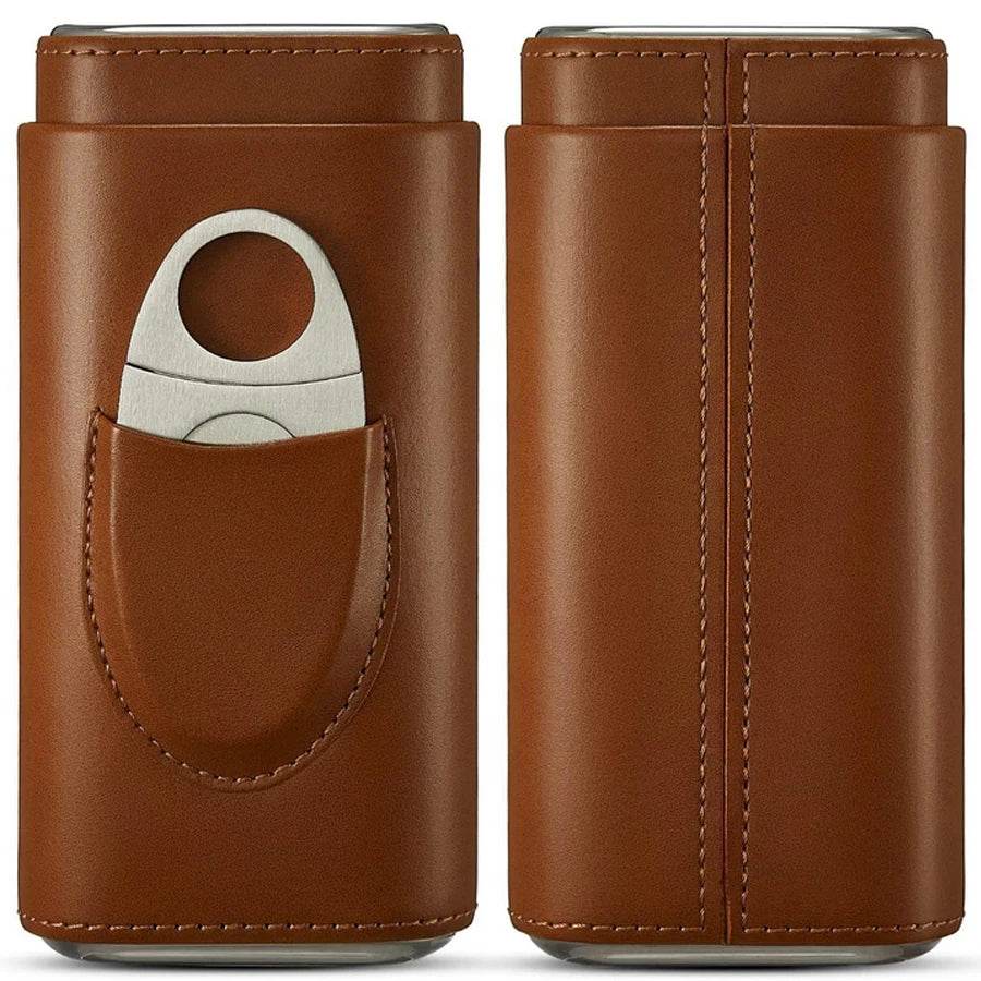 Cedar Wood Lined Cigar Travel Case with Humidor and Cutter - My Store