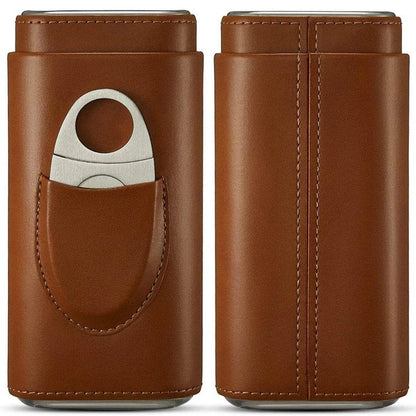 Cedar Wood Lined Cigar Travel Case with Humidor and Cutter - My Store